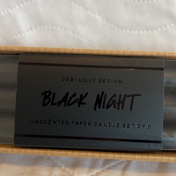 Debi Lilly Design Black Night Unscented Taper Candles 🕯 Set Of 6 New In Box - Picture 2 of 5